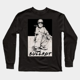 Bullrot Tag Noire Blanc et Nom Long Sleeve T-Shirt